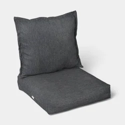 2pc Solid Deep Seat Outdoor Cushion Sets Gray - Threshold™