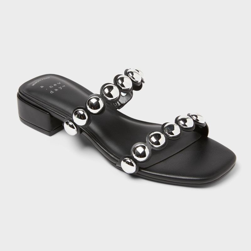 slide 1 of 4, Women's Caity Sandals with Memory Foam Insole - A New Day™ Black 8, 1 ct