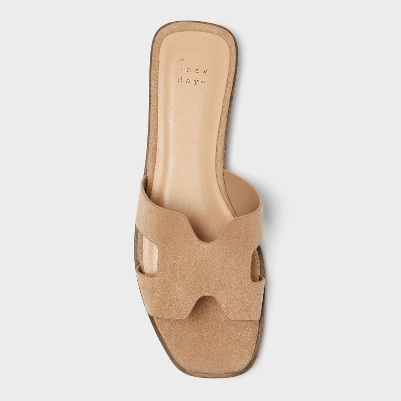 slide 3 of 4, Women's Nina Faux Suede Sandals with Memory Foam Insole - A New Day™ Light Taupe 10, 1 ct