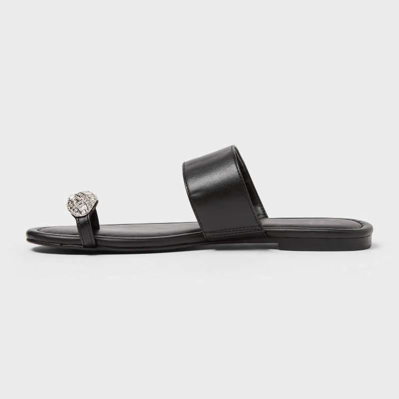 slide 2 of 4, Women's Stella Sandals with Memory Foam Insole - A New Day™ Black 8, 1 ct