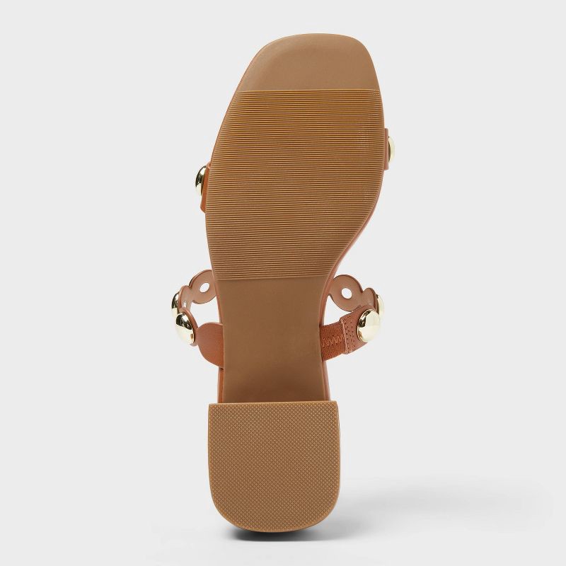 slide 4 of 4, Women's Caity Sandals with Memory Foam Insole - A New Day™ Cognac 6, 1 ct