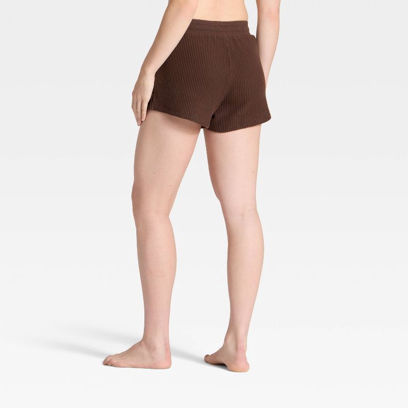 slide 2 of 3, Women's Waffle Lounge Shorts - Auden™ Brown XXL, 1 ct