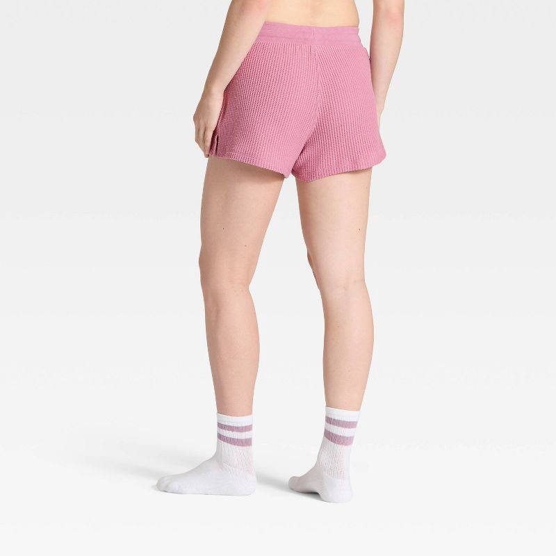 slide 2 of 3, Women's Waffle Lounge Shorts - Auden™ Pink XS, 1 ct