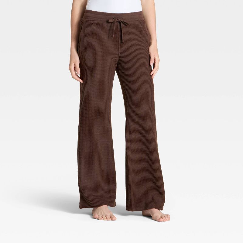 slide 1 of 3, Women's Waffle Lounge Sweatpants - Auden™ Brown L, 1 ct