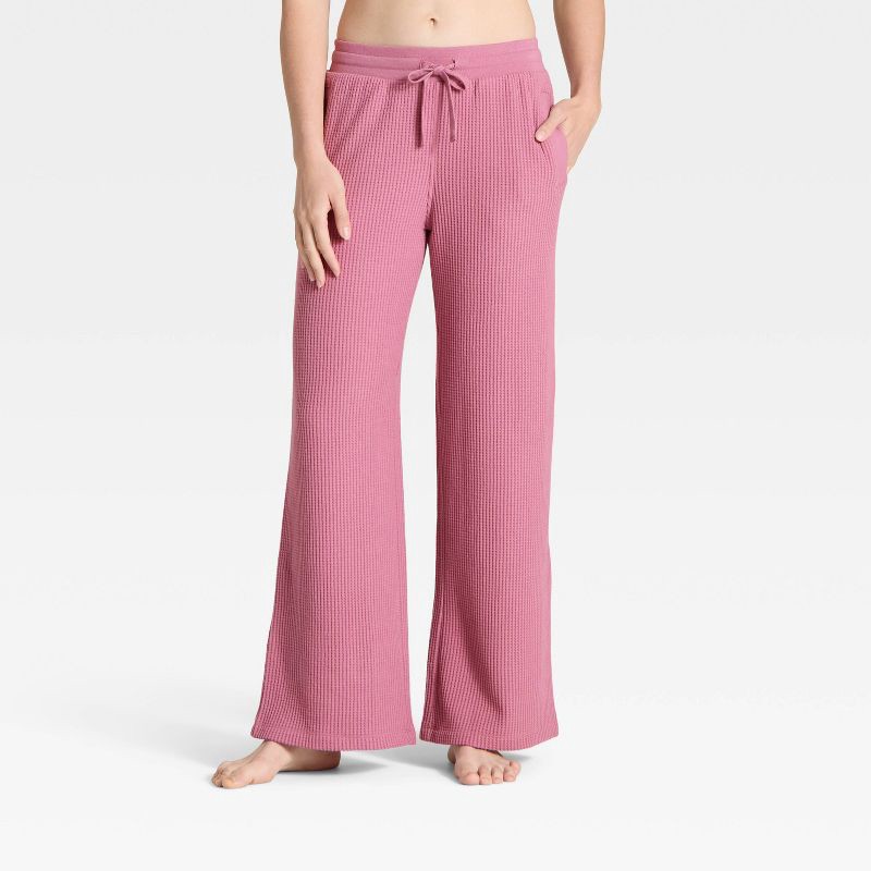 slide 1 of 3, Women's Waffle Lounge Sweatpants - Auden™ Pink M, 1 ct