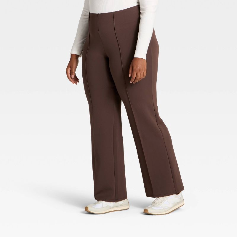 slide 2 of 5, Women's High-Rise Flare Pants - All In Motion™ Brown L, 1 ct