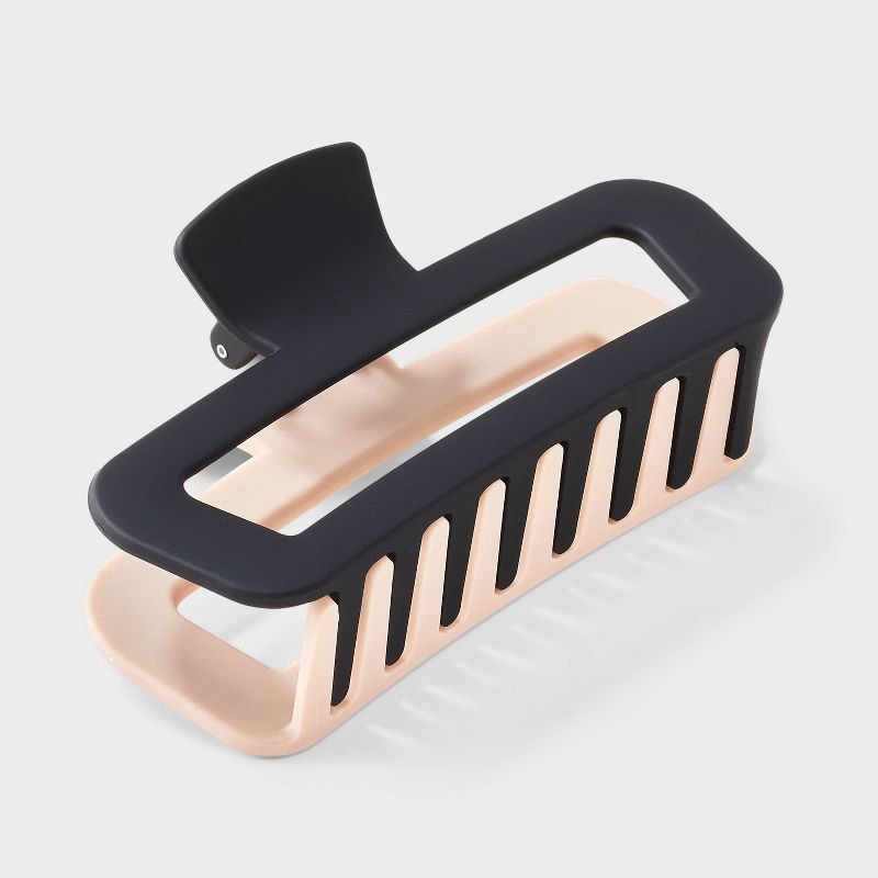 slide 1 of 3, Two-Toned Claw Hair Clip - Universal Thread™ Black/White, 1 ct