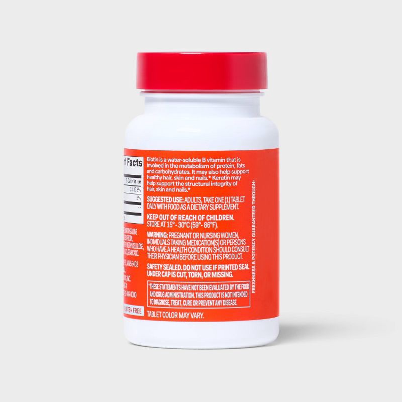 slide 4 of 5, Biotin Plus Keratin Caplets Dietary Supplement Tablets - 60ct - up&up™, 60 ct