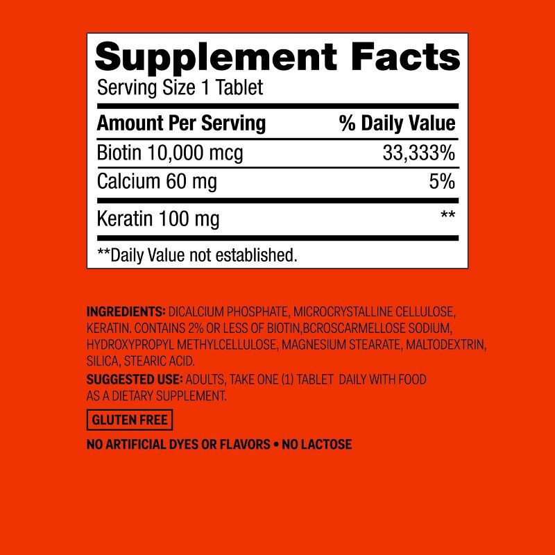 slide 5 of 5, Biotin Plus Keratin Caplets Dietary Supplement Tablets - 60ct - up&up™, 60 ct