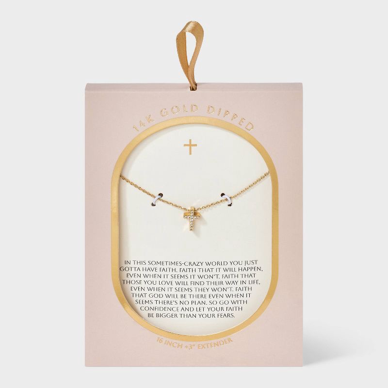 slide 3 of 4, 14K Gold Dipped Micro Cubic Zirconia Heart Pendant Necklace - Gold, 1 ct