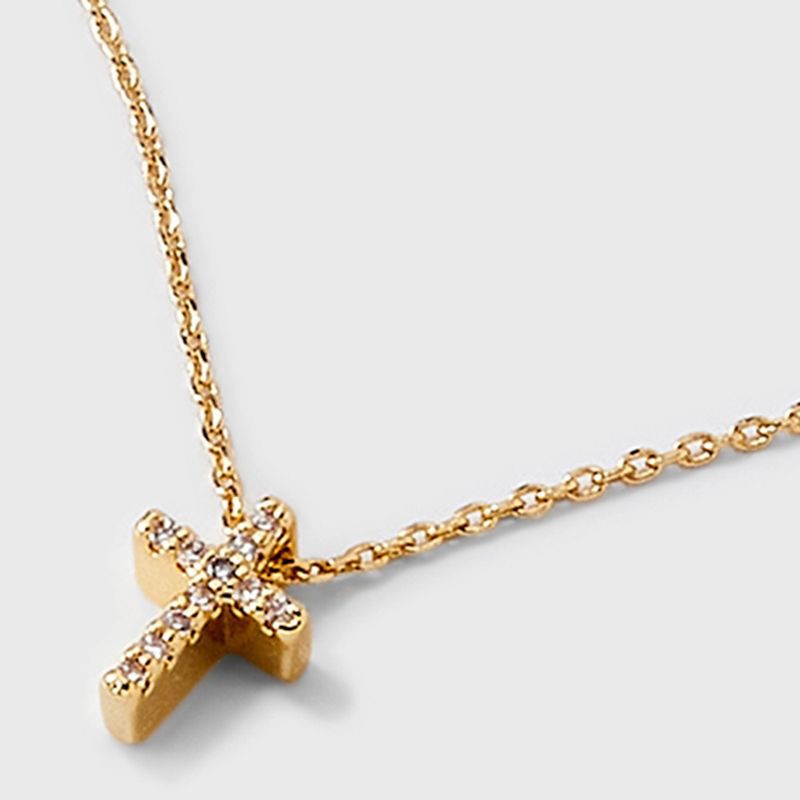 slide 4 of 4, 14K Gold Dipped Micro Cubic Zirconia Heart Pendant Necklace - Gold, 1 ct