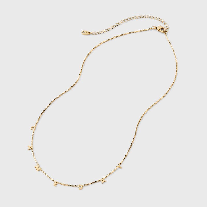slide 2 of 4, 14K Gold Dipped "Game day" Initial Station Necklace - A New Day™ Gold, 1 ct