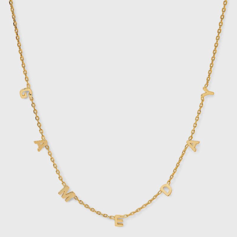 slide 1 of 4, 14K Gold Dipped "Game day" Initial Station Necklace - A New Day™ Gold, 1 ct