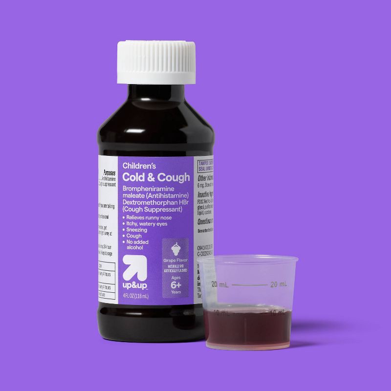 slide 2 of 4, Children's Multi-Symptom Daytime Cough/Cold Relief Syrup - Grape - 4 fl oz - up&up™, 4 fl oz