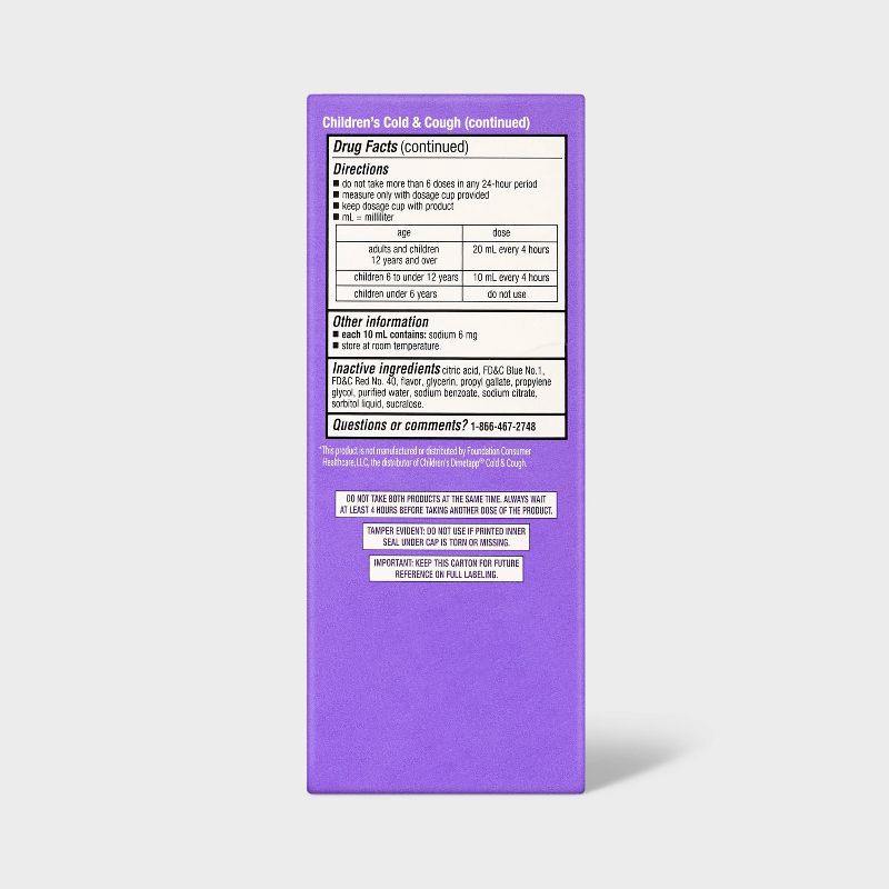 slide 4 of 5, Children's Multi-Symptom Day & Night Cold Relief Syrup - Grape - 2pk/8 fl oz - up&up™, 2 ct; 8 fl oz