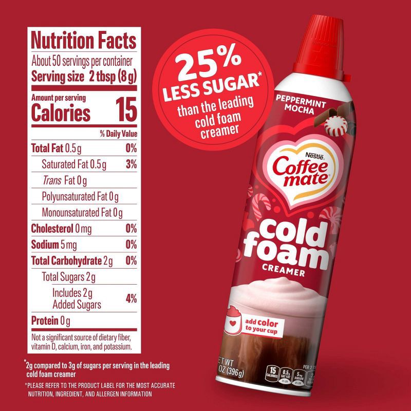 slide 7 of 8, Coffee mate Cold Foam Peppermint Mocha Coffee Creamer - 14oz, 14 oz