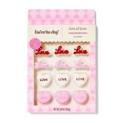 Valentine's Love 2D Red Pink & White Icing Decorations - 12ct/1.04oz - Favorite Day™