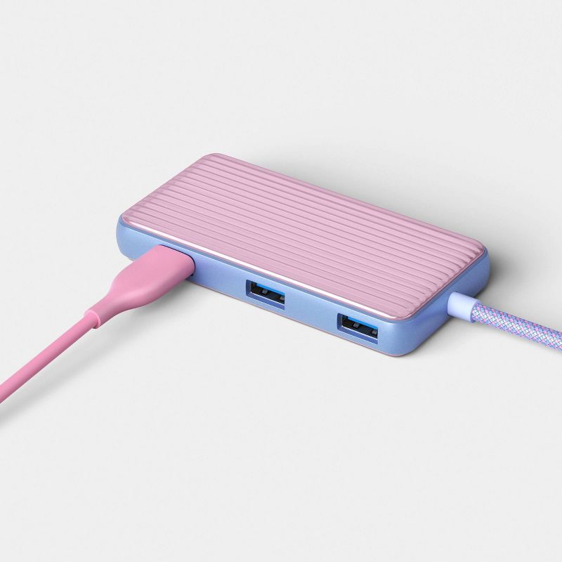 slide 2 of 3, Elevated USB Hub - heyday™ Fluted Peri-Blue, 1 ct