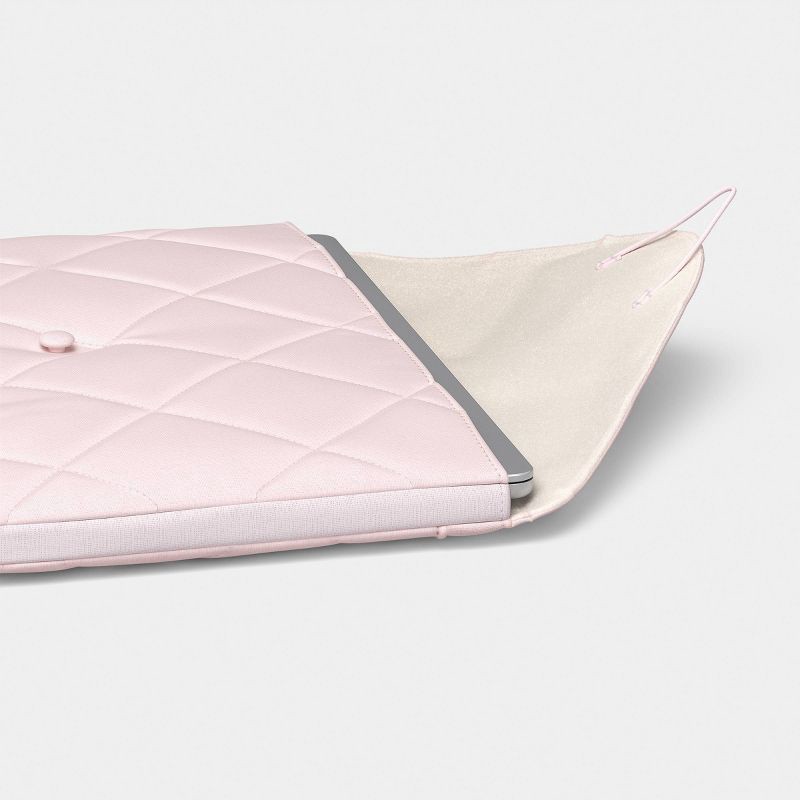 slide 2 of 3, 15" Laptop Sleeve - heyday™ Cosmetic Pink Quilted with Gold Bow, 1 ct