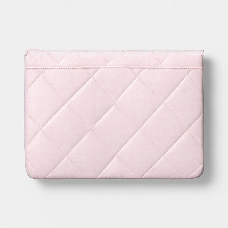 slide 3 of 3, 15" Laptop Sleeve - heyday™ Cosmetic Pink Quilted with Gold Bow, 1 ct