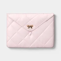 15" Laptop Sleeve - heyday™ Cosmetic Pink Quilted with Gold Bow