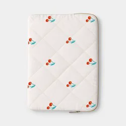 15" Laptop Sleeve - heyday™ White Quilted with Embroidered Cherries