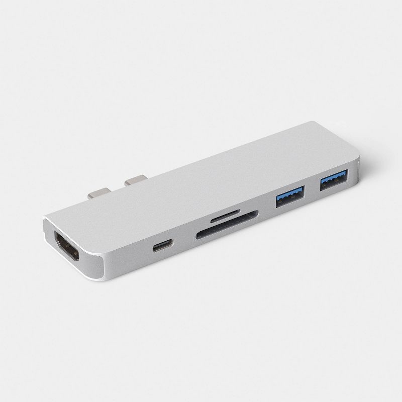 slide 2 of 3, USB-C Hub Adapter for MacBook Pro and MacBook Air - dealworthy™, 1 ct