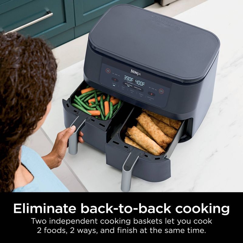 slide 4 of 11, Ninja Foodi 6qt 2 Basket Air Fryer Gray DZ090GY, 6 qt