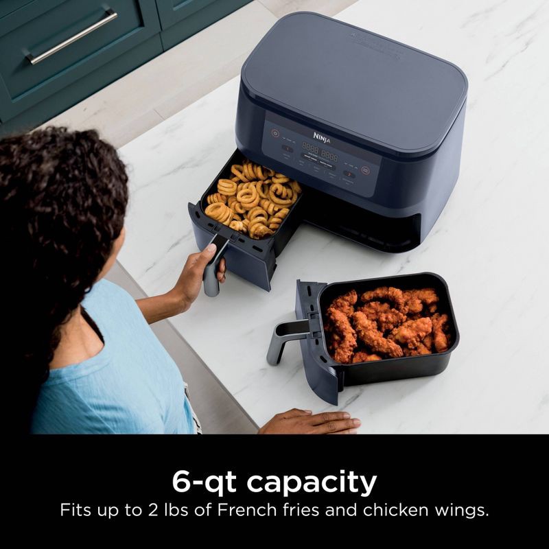 slide 8 of 11, Ninja Foodi 6qt 2 Basket Air Fryer Gray DZ090GY, 6 qt