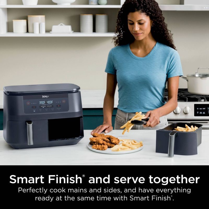 slide 9 of 11, Ninja Foodi 6qt 2 Basket Air Fryer Gray DZ090GY, 6 qt