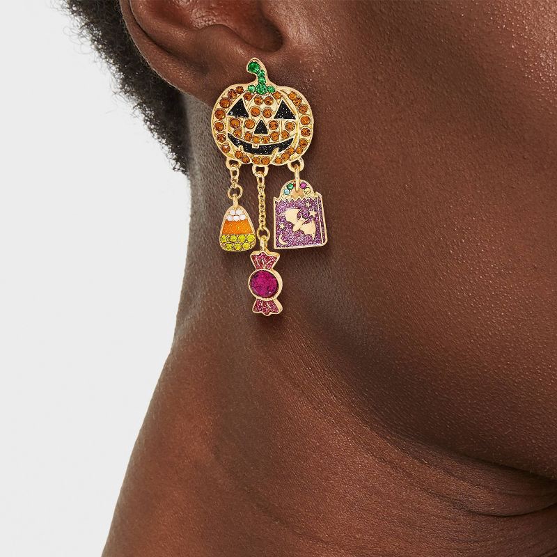 slide 3 of 3, SUGARFIX by BaubleBar Halloween Haul Earrings - Orange/Purple, 1 ct