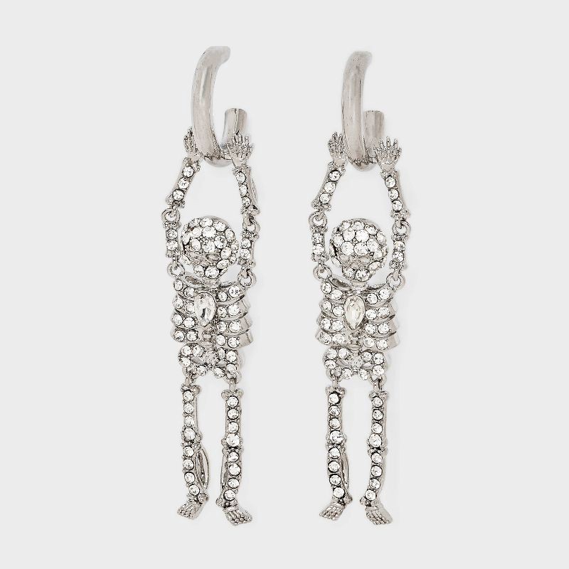 slide 2 of 3, SUGARFIX by BaubleBar Halloween Drop Dead Hottie Earrings - Silver, 1 ct