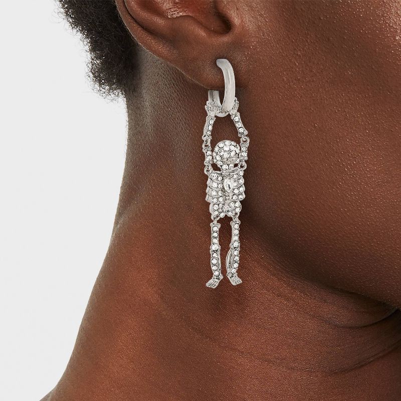 slide 3 of 3, SUGARFIX by BaubleBar Halloween Drop Dead Hottie Earrings - Silver, 1 ct