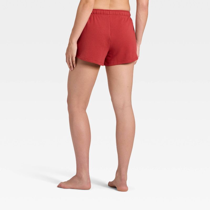 slide 2 of 3, Women's Fleece Shorts - Auden™ Red M, 1 ct
