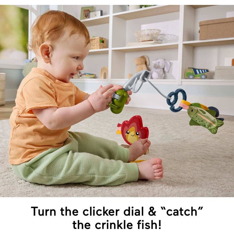 slide 5 of 9, Fisher-Price Mini Me Moments Camp & Crinkle Gift Set, Fishing & Hiking Baby Learning Activity Toys - 7pc, 7 ct