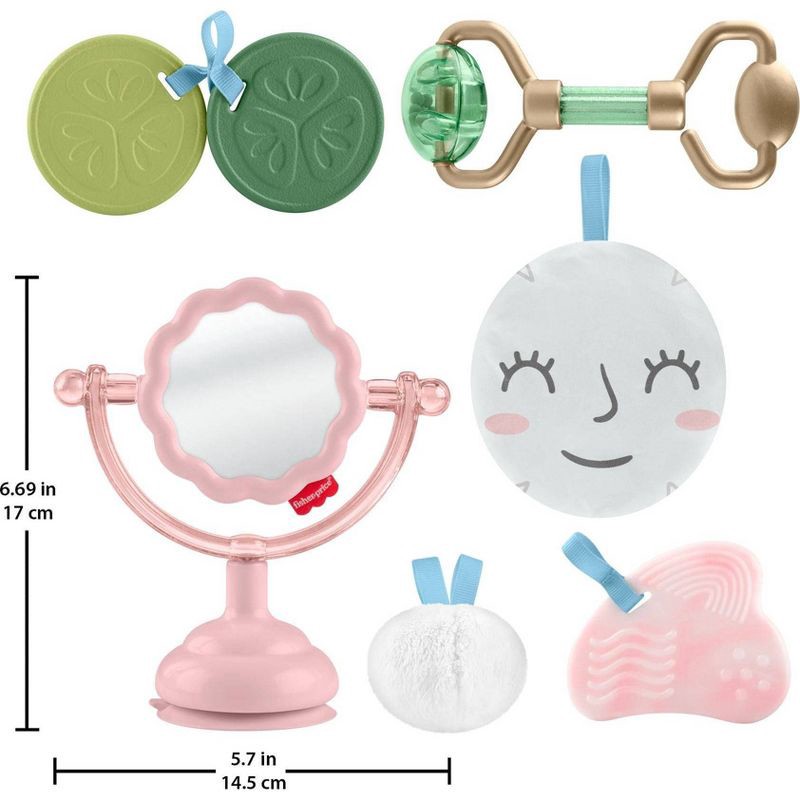 slide 2 of 6, Fisher-Price Mini Me Moments Self-Care Sensory Set, Baby Rattle & Teether Learning Toys - 6pc, 6 ct