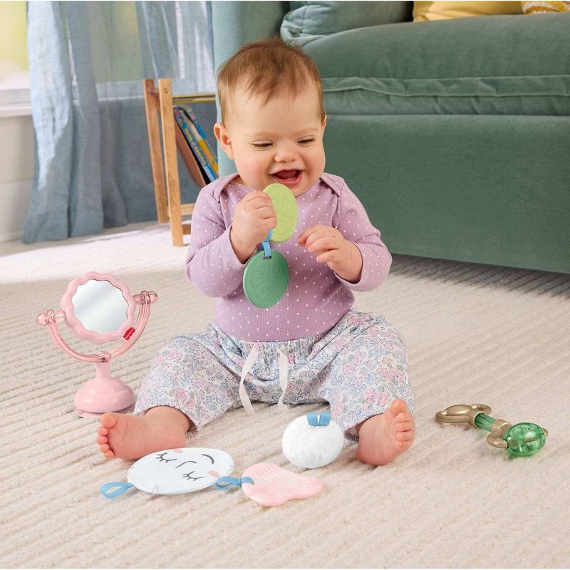 slide 3 of 6, Fisher-Price Mini Me Moments Self-Care Sensory Set, Baby Rattle & Teether Learning Toys - 6pc, 6 ct