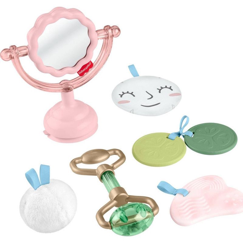 slide 1 of 6, Fisher-Price Mini Me Moments Self-Care Sensory Set, Baby Rattle & Teether Learning Toys - 6pc, 6 ct