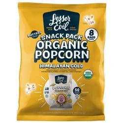 LesserEvil Organic Popcorn Multipack Snacks Himalayan Gold - 3.68oz/8pk