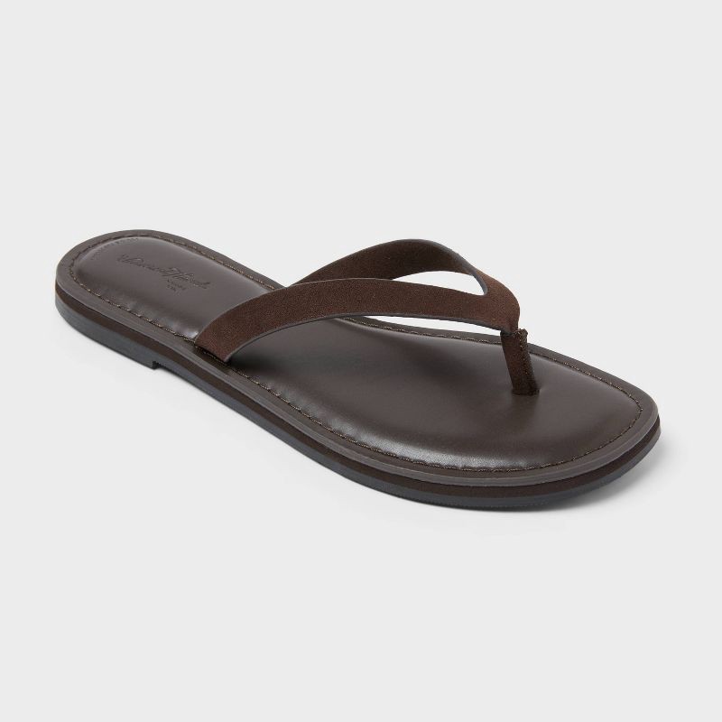 slide 1 of 4, Women's Sherry Faux Suede Sandals with Memory Foam Insole - Universal Thread™ Chocolate 11, 1 ct