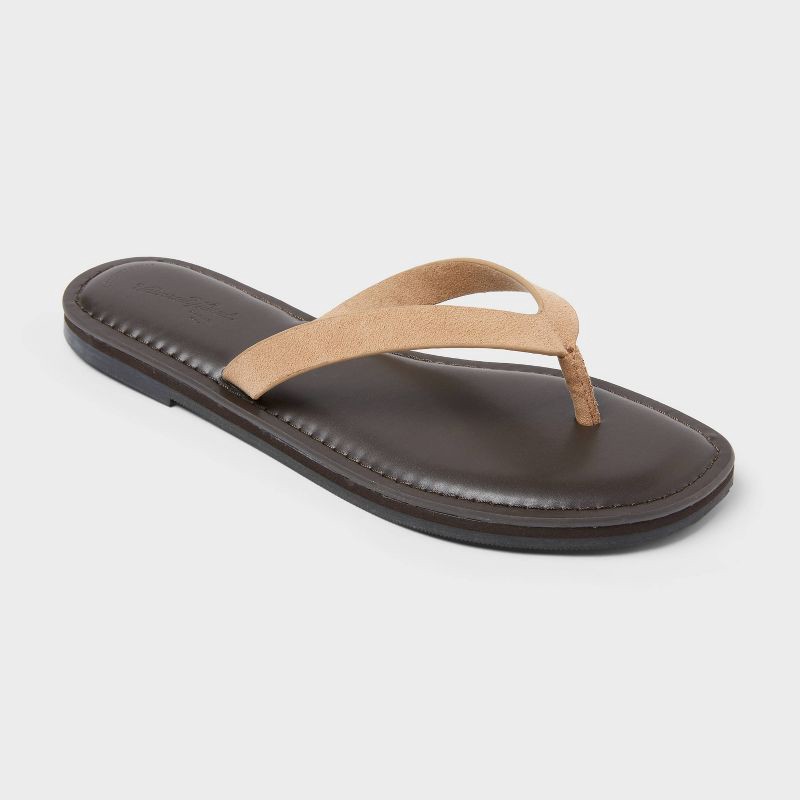 slide 1 of 4, Women's Sherry Faux Suede Sandals with Memory Foam Insole - Universal Thread™ Tan 11, 1 ct