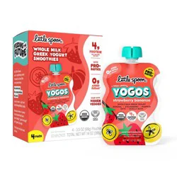 Little Spoon YoGos Strawberry Banana Organic Whole Milk Kids' Greek Yogurt Pouches – 14oz/4ct