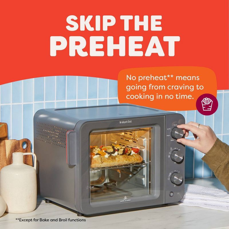 slide 3 of 10, Instant Pot InstantHeat 4 Slice Air Fryer Toaster Oven, 7-in-1, No Preheat Required Air Fry, Bake, Toast, Roast, Broil, Warm, and Make Pizza, 1 ct