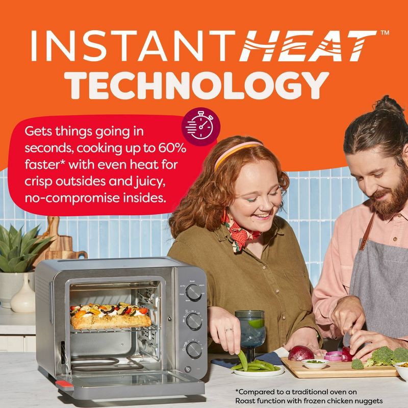 slide 4 of 10, Instant Pot InstantHeat 4 Slice Air Fryer Toaster Oven, 7-in-1, No Preheat Required Air Fry, Bake, Toast, Roast, Broil, Warm, and Make Pizza, 1 ct