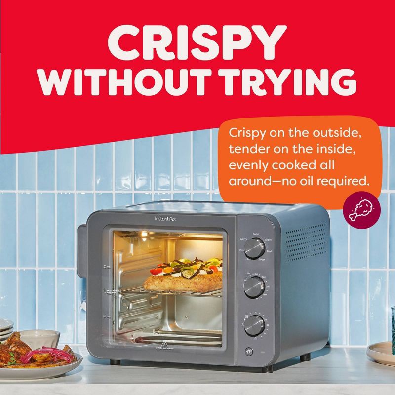 slide 5 of 10, Instant Pot InstantHeat 4 Slice Air Fryer Toaster Oven, 7-in-1, No Preheat Required Air Fry, Bake, Toast, Roast, Broil, Warm, and Make Pizza, 1 ct