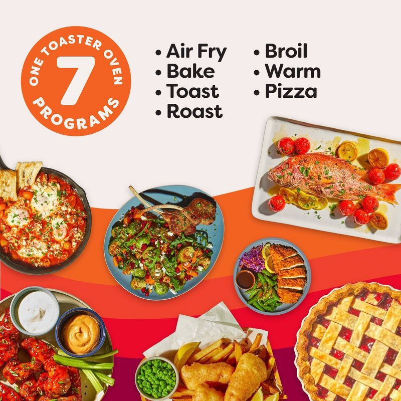 slide 6 of 10, Instant Pot InstantHeat 4 Slice Air Fryer Toaster Oven, 7-in-1, No Preheat Required Air Fry, Bake, Toast, Roast, Broil, Warm, and Make Pizza, 1 ct