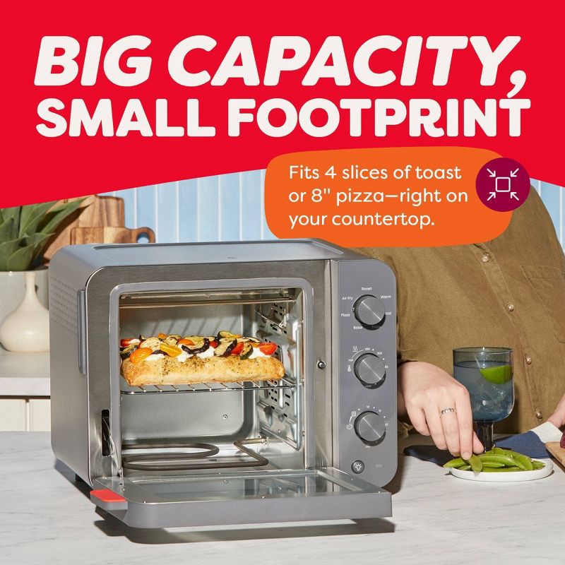 slide 7 of 10, Instant Pot InstantHeat 4 Slice Air Fryer Toaster Oven, 7-in-1, No Preheat Required Air Fry, Bake, Toast, Roast, Broil, Warm, and Make Pizza, 1 ct