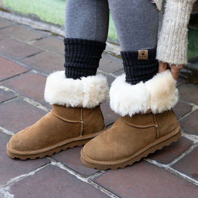slide 3 of 3, Bearpaw Women's Boot Crew Socks Rib Leg Slouch 1pk - Oatmeal Heather, 1 ct