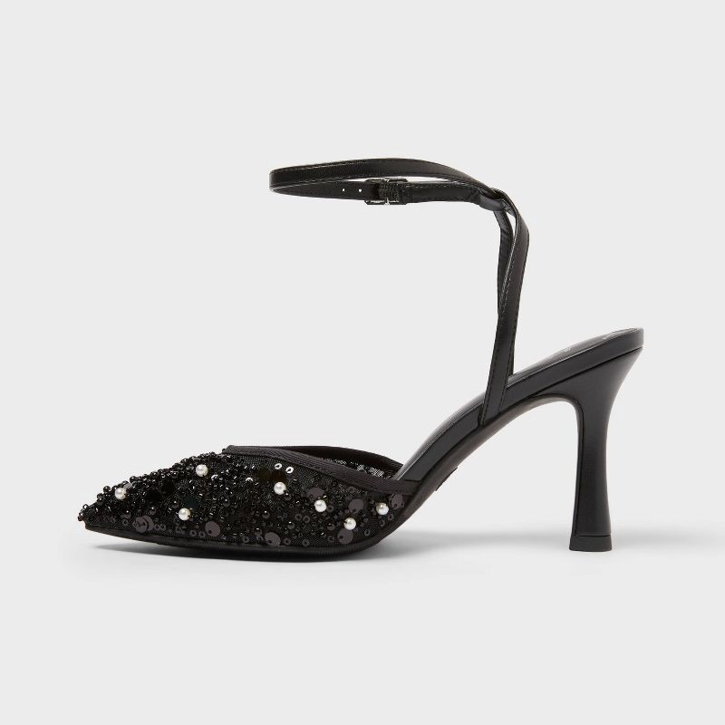 slide 2 of 3, Women's Ruth Heels with Memory Foam Insole - A New Day™ Black 11, 1 ct