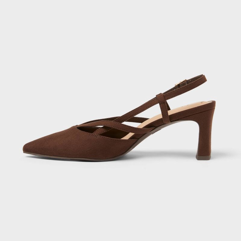 slide 2 of 3, Women's Veera Heels with Memory Foam Insole - A New Day™ Brown 6.5, 1 ct